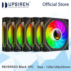 مروحة هيكل الكمبيوتر UPSIREN UF-1 PRISM 4 PRO 12 سم ARGB 4 Pin PWM مروحة تبريد هادئة 12 فولت حجم هواء كبير 45.2 CFM / 600-1500 دورة في الدقيقة