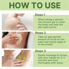 GZE Underarm Scrub with Peppermint, Aloe Vera and Walnut Shell Powder, Underarm Scrub Helps on Removing Odor, Deep Cleanse