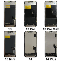 AAAA+++ OLED لشاشة iPhone 11 12 13 LCD لشاشة iPhone 12 Pro Max 13 Mini 14 Plus 15 Plus مجموعة محول رقمي لشاشة LCD
