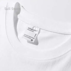 600g Heavy-duty Cotton Short Sleeved T-shirt for Men's Fashion Pure Cotton Thickened Short Sleeved Half Sleeved Tee