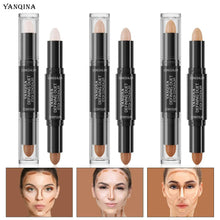 Multiple concealer sticks with pale and tan tips in clear and black holders