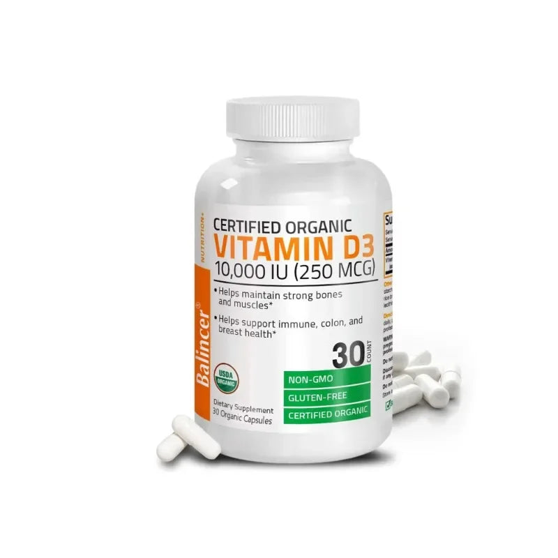 Vitamin D3 10,000IU (250MCG) - Bone, Muscle & Colon Health, Non-GMO, Gluten-Free