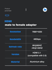 محول كابل HDMI 2.1 من UGOURD، محول من mini micro hdmi إلى HDMI 2.1 بسرعة 48 جيجابت في الثانية، 8K60HZ، 4K120HZ، لأجهزة العرض عالية الدقة، PS4، PS5، الكمبيوتر المحمول، الكمبيوتر الشخصي