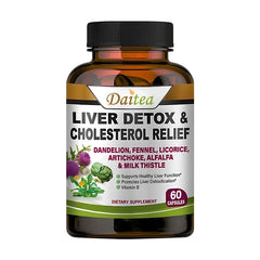 Liver Capsules Alfalfa, Dandelion + Milk Thistle Liver Detox and Cleanse for Healthy Antioxidants and Detoxifiers