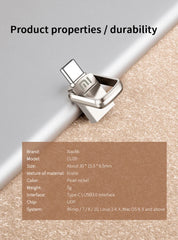 XIAOMI 2TB Metal Pendrive 2 IN 1 OTG 1TB 512GB USB Flash Drives 256GB 2TB USB 3.2 Pen Drive Memory Stick Type C For Cellphone PC