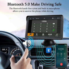 Hippcron 7inch Car Radio Multimedia Video Player Wireless Carplay And Wireless Android Auto Portable Universal Touch Screen
