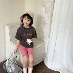 2025 Summer New Children Short Sleeve T Shirts Fashion Letter Print Boys Girls Casual T Shirts Baby Loose Tops Kids Tee Clothes