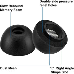 أطراف أذن من إسفنج الذاكرة لسماعات Samsung Galaxy Buds 3 Pro، أطراف أذن ناعمة، سدادات أذن مضادة للانزلاق، أطراف أذن لسماعات Buds3 Pro، حافظة سماعة الأذن