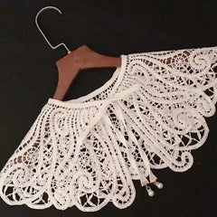 Women Shrugs Lace Hollow Out Female Summer Casual All-match Shawls Simple Scarf-collar Sleeveless Knitted Tops Korean Style Chic