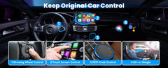 محول 2 في 1 سلكي إلى لاسلكي CarPlay ومحول لاسلكي Android Auto، التوصيل والتشغيل