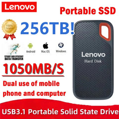 قرص صلب خارجي محمول من لينوفو E60 بسعة 1 تيرابايت و2 تيرابايت و256 تيرابايت بمنفذ USB 3.1 عالي الدقة لأجهزة الكمبيوتر المحمولة وPS5 وقرص صلب محمول للتخزين