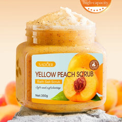 350 Grams of Yellow Peach Body Scrub, Delicate Scrub, Deeply Cleans the Oil and Dirt on the Body, and Removes Cuticles Without Damaging the Skin, Can Be Used to Remove Facial, Arm, Body, Legs and Feet, Skin Moisturizing and S