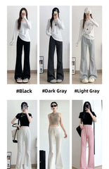 ay High Waist Bell Bot Pants Women's Summer 2025 New Casual Sports Sweatpants Small Size Slimming  Hoof Pants