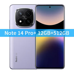 هاتف Xiaomi Redmi Note 14 Pro+ Plus 5G النسخة العالمية، كاميرا AI بدقة 200 ميجابكسل، معالج Snapdragon 7s من الجيل الثالث، شحن فائق 120 واط، دقة 1.5 كيلوهرتز، IP68