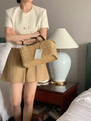 Chic Korean Sle round Ne Metal Single Button Loose ort Sve Outerwear for Women Summer Faion Commute Pure Color