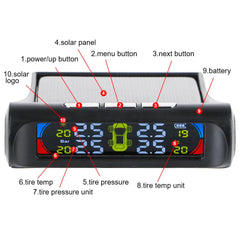 Tire Pressure Monitoring System Temperature Warning New C External Battery Version Sensors Solar TPMS Car Tyre Pressure Monitor