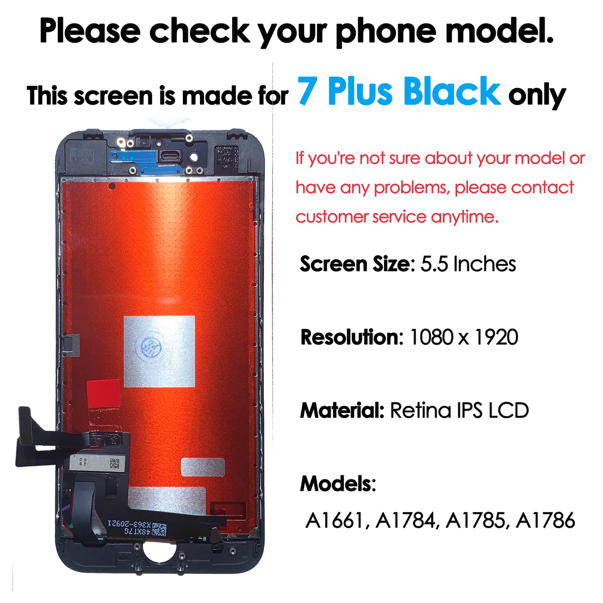 180days Warranty LCD for Iphone 7 Plus Screen Replacement Phone Mobile Display Touch Digitizer Assembly Repair Parts Wholesale