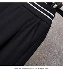 High Waist Straight Leg Elastic Women's Seven-Foot Pants Casual Outdoor Wear Summer Slimming Spor Wide Leg orts