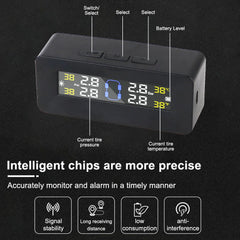 Tire Pressure Monitoring System Temperature Warning New C External Battery Version Sensors Solar TPMS Car Tyre Pressure Monitor