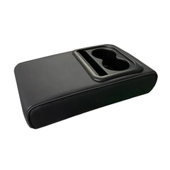 Car Armrest Box Cushion, Auto Center Console Armrest Cushion With 2 Cup Holder PU Leather Armrest Pad Portable Car Amrest Pillow