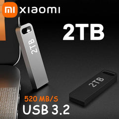 محرك أقراص فلاش USB 3.2 عالي السرعة من شاومي بسعة 2 تيرابايت، محرك أقراص USB محمول مقاوم للماء بسعة 1 تيرابايت و512 جيجابايت و256 جيجابايت، جديد