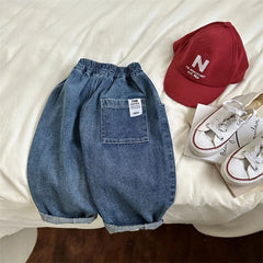 Boys Girls Toddlers Loose Pants Fashion Summer Baby Boys and Girls Baby Foreign Denim Pants New Arrival 2025
