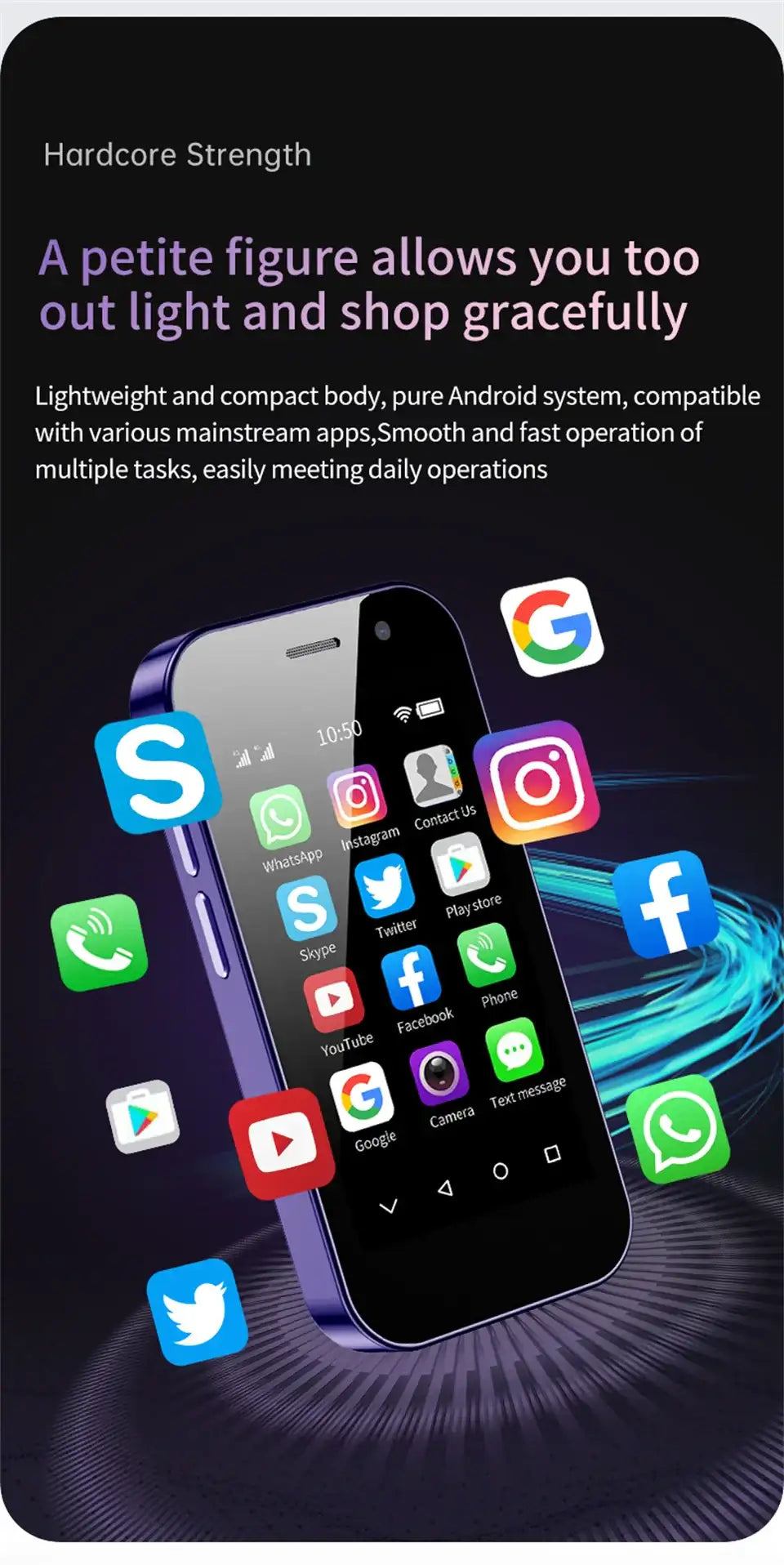 SOYES XS14 Pro 4G Mini Smartphone Android 9.0 3GB+64GB 2600mAh Face Recoginition 3.0 Inch Small Cell Phone WhatsApp Google Phone