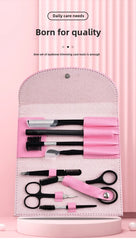 8-piece eyebrow grooming kit with eyebrow shaper, eyebrow pencil, and tweezers for women and men, complete set