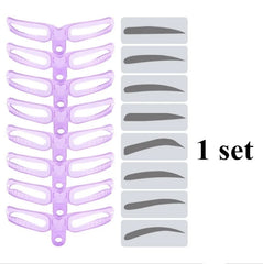 8 In 1 Reusable Eyebrow Stencil Beauty Makeup Brow Stamp Template Eyebrows Shape Set Eye Brow Makeup Tools and Accessories