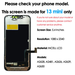 High quality AAA incell LCD For iPhone 13 mini Display Touch 13mini Screen Replacement Digitizer Assembly Repair parts Wholesale