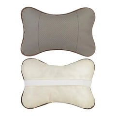 Car Neck Pillows Both Side Pu Leather 1pcs Pack Headrest For Head Pain Relief Filled Fiber Universal Car Pillow