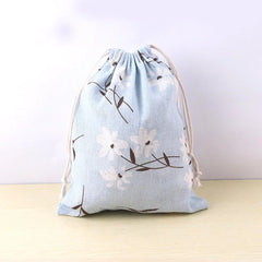 Pet Toys & Snacks Storage Cotton Linen Fabric Pouch Drawstring Bag Cute Kids Travel Cloth Shoes Storage Bag Makeup Case Gift Bag