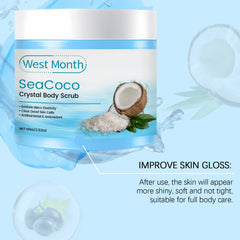 Coconut Body Scrub Remove Dead Skin Exfoliating Fading Dark Spots Softening Brightening Smoothing Cleansing Sea Salt Body Scrub