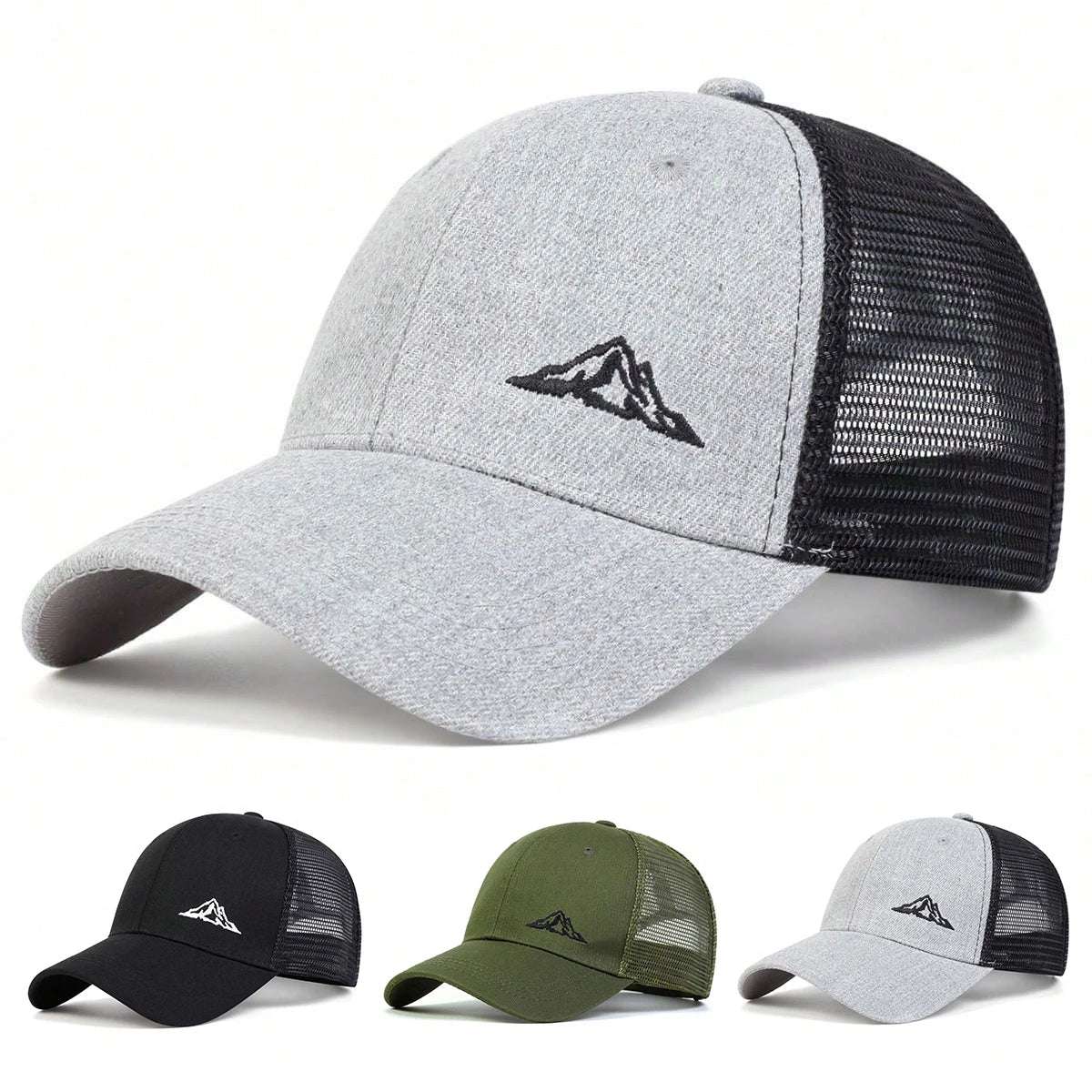 Unisex Mountain Range Embroidery Baseball Net Caps Spring Summer Outdoor Adjustable Casual Hats Dad Hat Sunscreen Hat