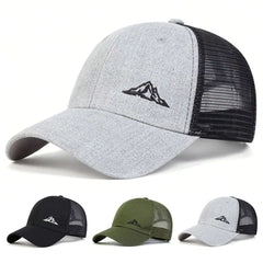 Unisex Mountain Range Embroidery Baseball Net Caps Spring Summer Outdoor Adjustable Casual Hats Dad Hat Sunscreen Hat