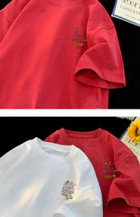 ex Pure Cotton ort Sve T-irt fiti Letter Print Casual Faionable UV Protection Coating Tag Removed Clothing