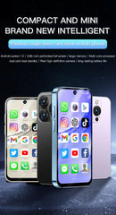 هاتف SOYES XS19 Pro الذكي بذاكرة وصول عشوائي (RAM) سعة 4 جيجابايت وذاكرة قراءة فقط سعة 64 جيجابايت ونظام تشغيل أندرويد 12.0 وبطارية 1950 مللي أمبير في الساعة وخاصية التعرف على الوجه وشبكة الجيل الرابع LTE من النوع C وتقنية OTG وشاشة 3.88 بوصة وهاتف صغير