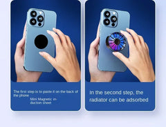 Phone Radiator RGB Light Air-cooled Light Weight Magnetic Low Noise Cooling Fan for Phone Tablet PUGB Genshin Game Fast Cooling