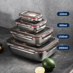 304 Stainless Steel Lunch Bento Box Sealed Leakproof Portable Food Storage Box Household Pickle Box Refrigerator Food Container