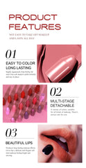 5-in-1 Fruit Velvet Matte Lipstick Set, Long-Lasting, Highly Pigmented, Moisturizing Lip Balm, Smooth Application for Soft lips