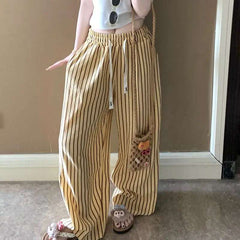 Korean Sle Polka Dot Straight Leg Casual Pants Women's High Waist Loose Slimming Summer Wide Leg Home Pants