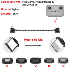 Data Cable OTG Remote Controller to Phone Tablet Connector USB TypeC IOS Extend for DJI MINI 4K/2/3 Pro/SE/Pro/Air/Mavic 2/3
