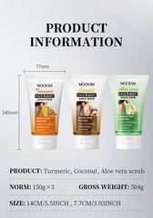 Face Body Scrub Exfoliating Aloe Vera Coconut Turmeric Oil Control Exfoliating deep cleaning moisturizing Skincare