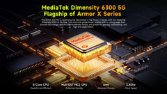 Armor X32 Pro 5G Rugged Phone Android  Waterproof Smartphone Up to 16GB RAM 256GB ROM  5.65”Dimensity 6300 NFC Mobile Phone