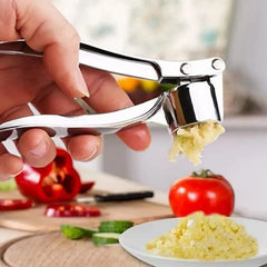 مكبس الثوم المضاد للانزلاق، مشبك الثوم السميك متعدد الوظائف من سبائك الزنك والفولاذ المقاوم للصدأ، نوع السحب اليدوي، لكمة الثوم