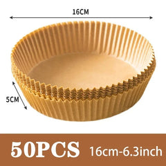 50Pcs Air Fryer Disposable Paper Non-Stick Airfryer Baking Papers Round Air-Fryer Paper Liners Paper Kitchen Accessories