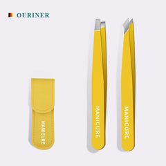 4 Pcs Colorful Eyebrow Tweezer Hair Beauty Fine Hairs Puller Stainless Steel Slanted Eye Brow Clips Removal Makeup Tools