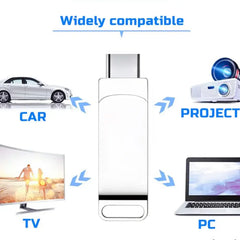 محرك أقراص فلاش USB 3.2 من شاومي بسعة 16 تيرابايت، مقاوم للماء، نقل عالي السرعة، واجهة 2 في 1 من النوع سي، عالمي للهواتف المحمولة والكمبيوتر