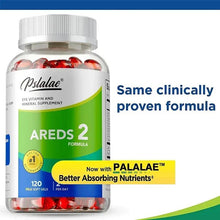 Eye vitamin supplement bottle with “Same clinically proven formula” and PALALAE badge
