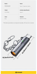Essager TypeC Mini Cigarette Lighter Tungsten Wire Blowing Safety and Energy Saving Without Charging Can Be Carried On The Plane